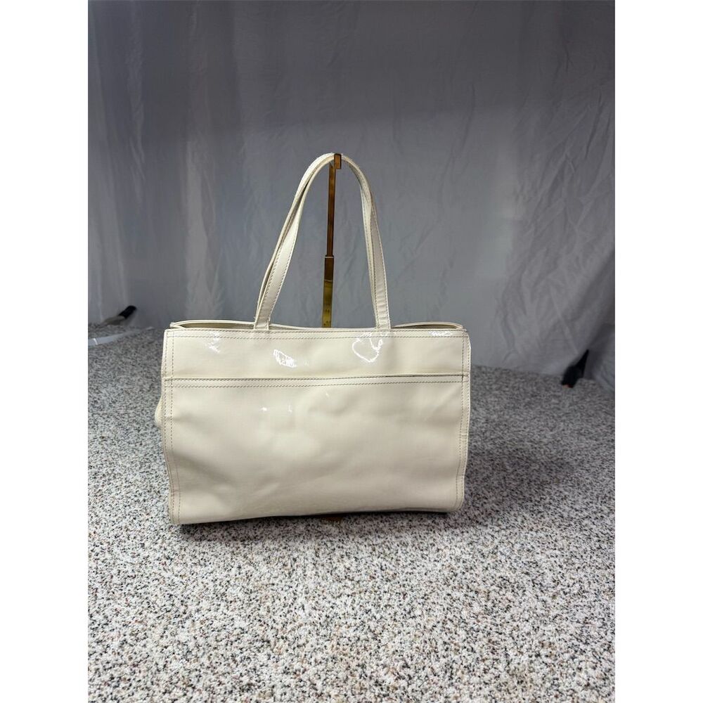 Tory Burch Ivory Tote Bag Perforated Logo Casual Women's Handbag - Picture 4 of 13